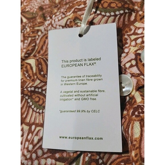 Garnet Hill Womens Garden Floral Linen Midi Skirt L New - Boho Pockets Western - Picture 3 of 8